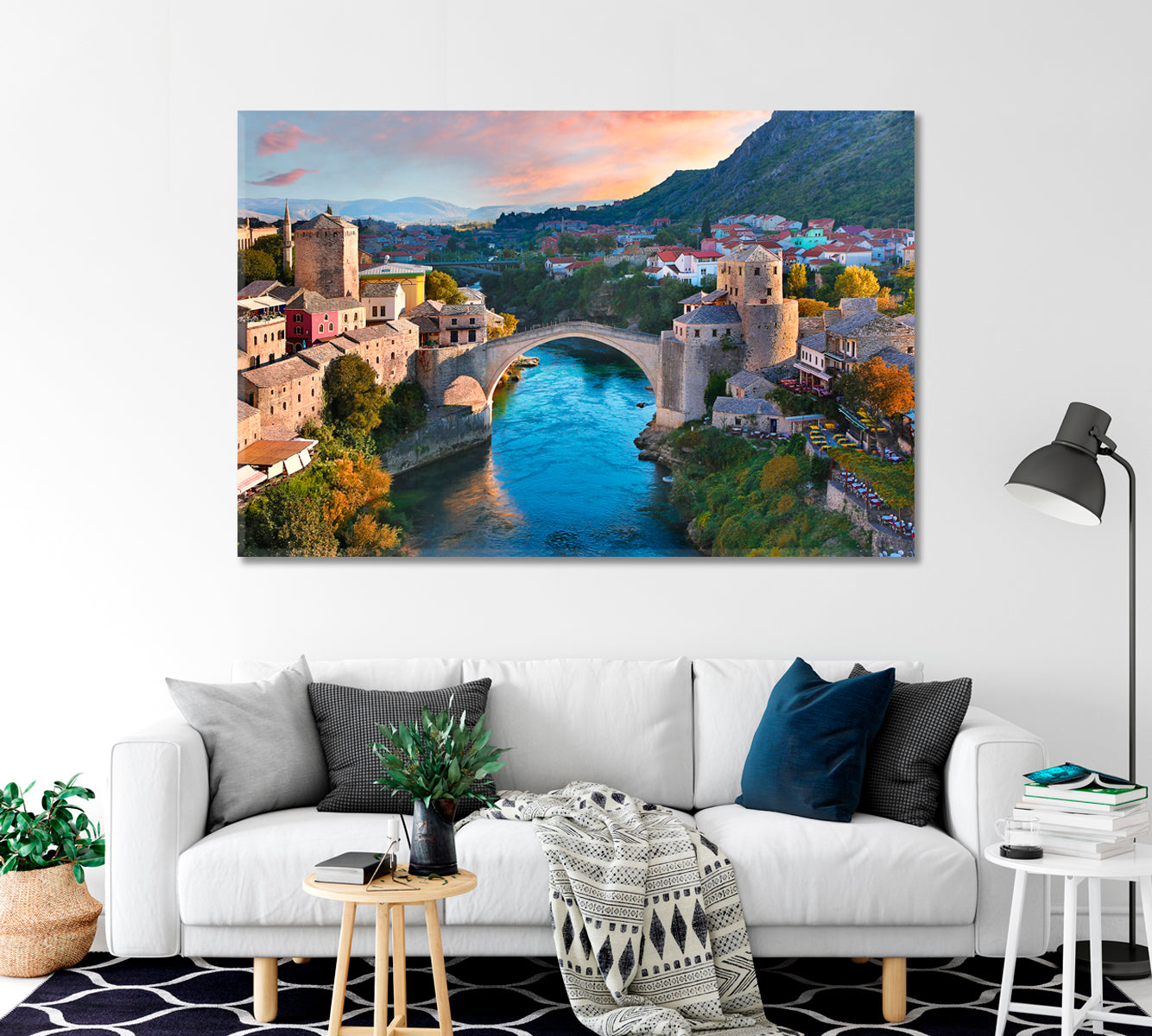 Old Bridge in Mostar Bosnia and Herzegovina Canvas Print-Canvas Print-CetArt-1 Panel-24x16 inches-CetArt