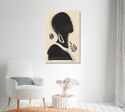 Abstract Silhouette of African Woman Canvas Print-Canvas Print-CetArt-1 panel-16x24 inches-CetArt