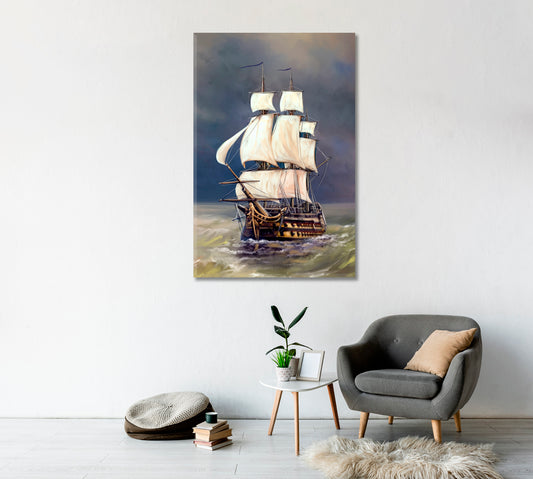 Sailing Ship in the Sea Canvas Print-Canvas Print-CetArt-1 panel-16x24 inches-CetArt