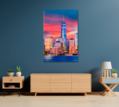 New York Lower Manhattan Skyline United States of America Canvas Print-Canvas Print-CetArt-1 panel-16x24 inches-CetArt