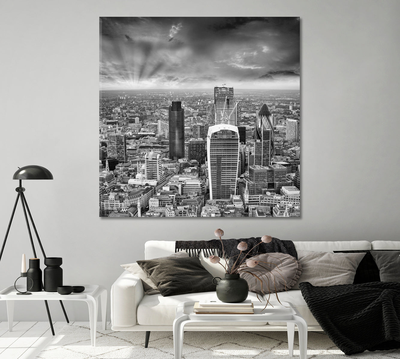 Skyscrapers and Modern Buildings London Canvas Print-Canvas Print-CetArt-1 panel-12x12 inches-CetArt