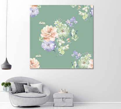 Delicate Abstract Flowers Canvas Print-Canvas Print-CetArt-1 panel-12x12 inches-CetArt
