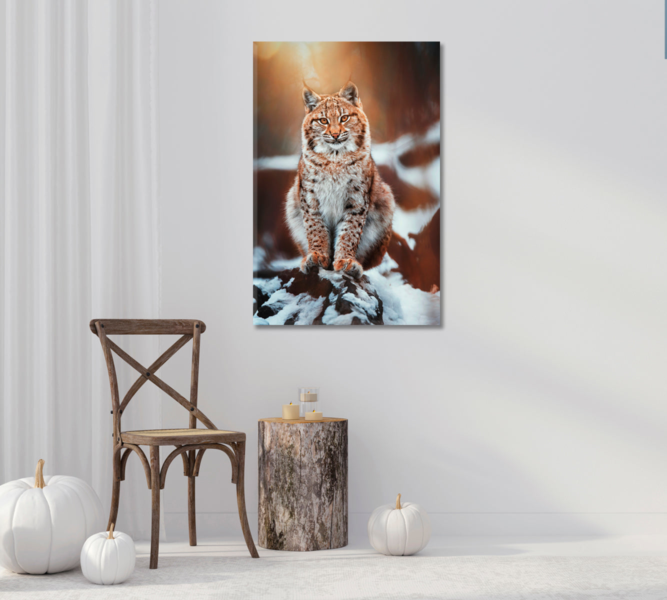 European Lynx in Forest Canvas Print-Canvas Print-CetArt-1 panel-16x24 inches-CetArt