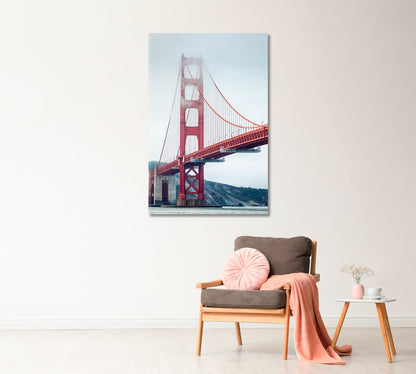 Golden Gate Bridge by Fog San Francisco California USA Canvas Print-Canvas Print-CetArt-1 panel-16x24 inches-CetArt