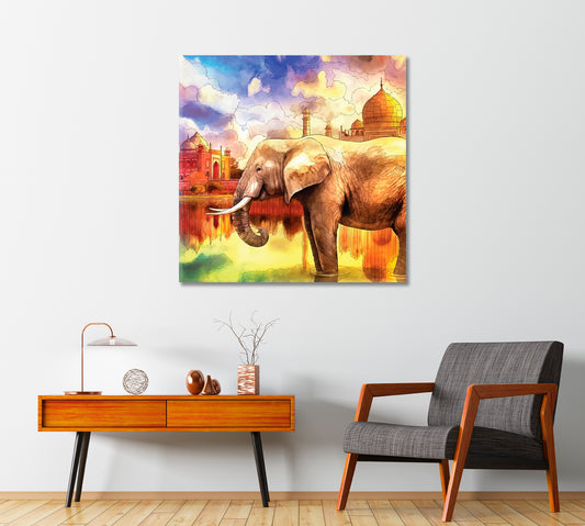 Beautiful Elephant Canvas Print-Canvas Print-CetArt-1 panel-12x12 inches-CetArt