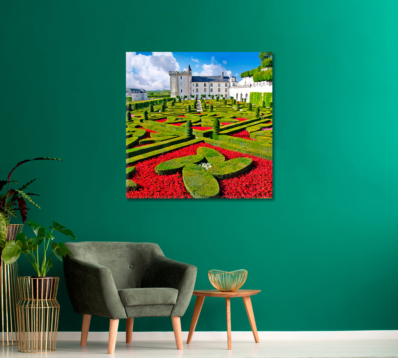 Beautiful Villandry Castle Loire Valley France Canvas Print-Canvas Print-CetArt-1 panel-12x12 inches-CetArt