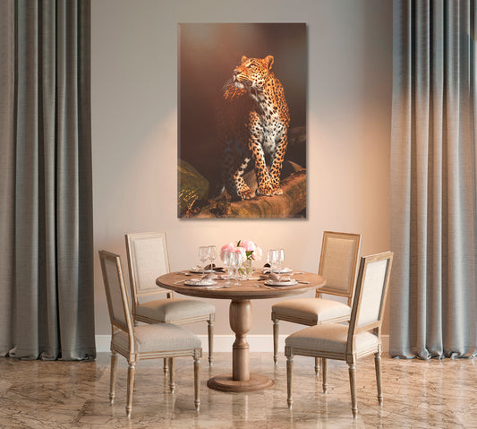 Ceylon Leopard Portrait Canvas Print-Canvas Print-CetArt-1 panel-16x24 inches-CetArt