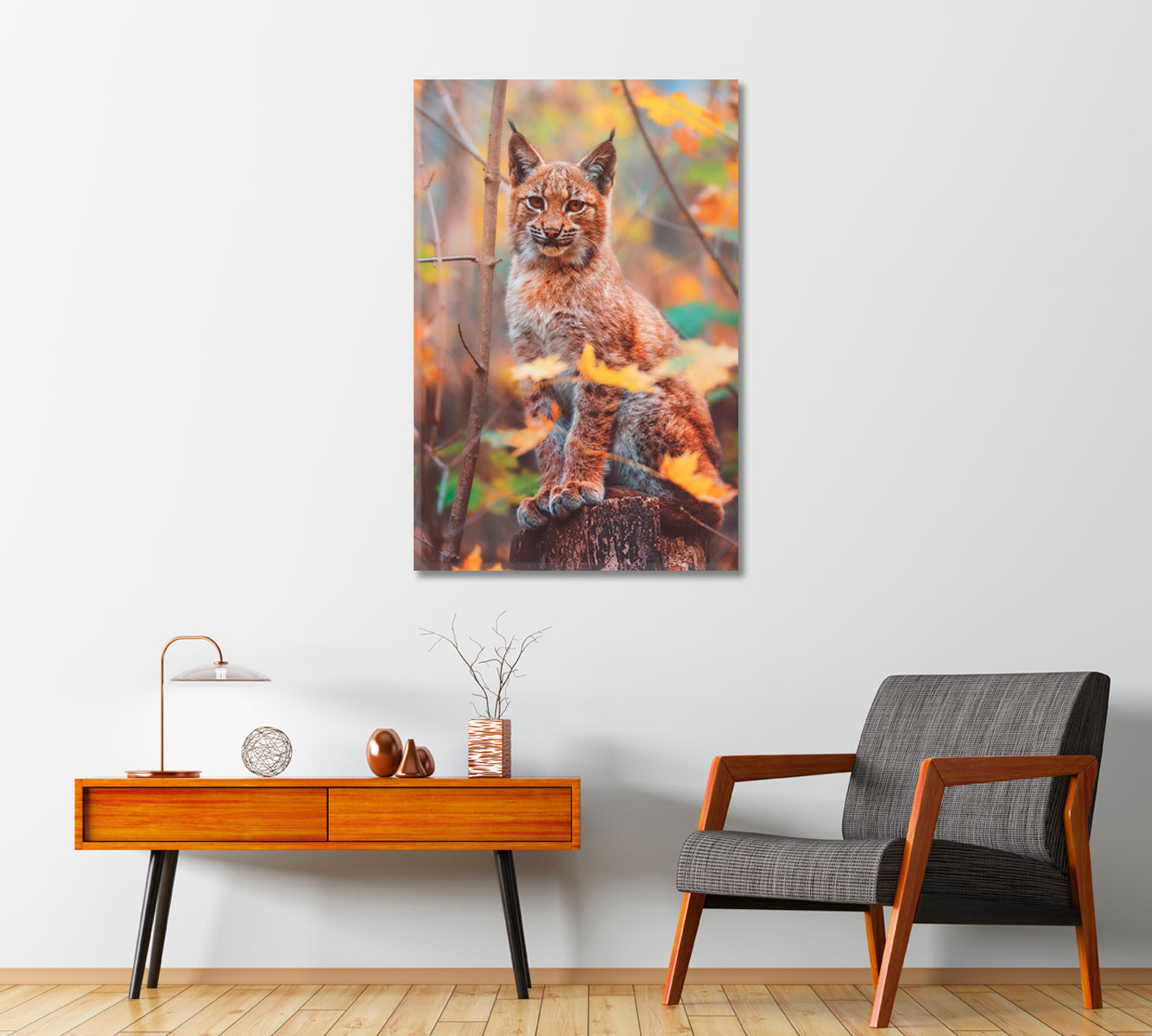 European Lynx Kitten Canvas Print-Canvas Print-CetArt-1 panel-16x24 inches-CetArt