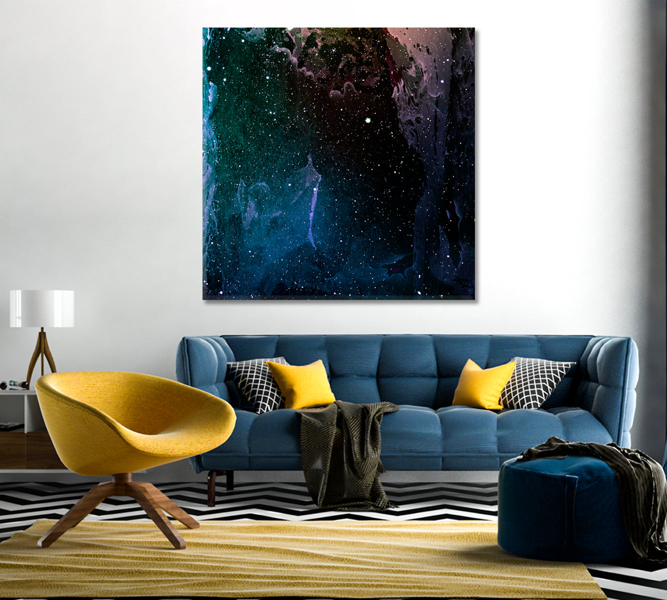 Beautiful Abstract Fantastic Stars in Space Canvas Print-Canvas Print-CetArt-1 panel-12x12 inches-CetArt
