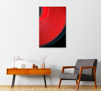 Red Vinyl Record Canvas Print-Canvas Print-CetArt-1 panel-16x24 inches-CetArt