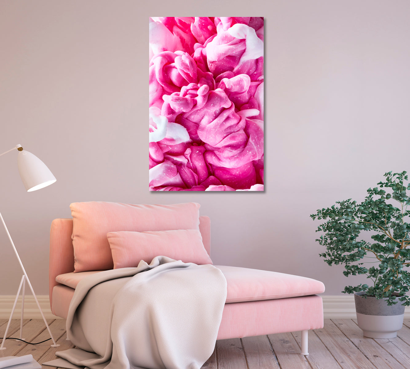 Abstract Pink Ink in Water Canvas Print-Canvas Print-CetArt-1 panel-16x24 inches-CetArt