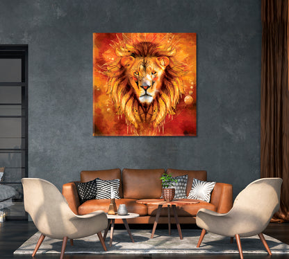 Abstract Lion Canvas Print-Canvas Print-CetArt-1 panel-12x12 inches-CetArt