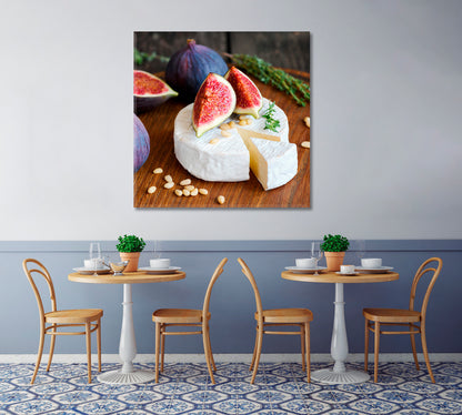 Camembert Cheese with Figs Canvas Print-Canvas Print-CetArt-1 panel-12x12 inches-CetArt