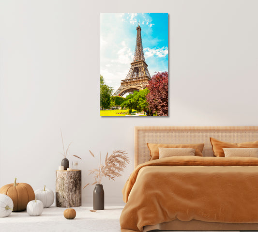 Eiffel Tower Paris in Summer Canvas Print-Canvas Print-CetArt-1 panel-16x24 inches-CetArt