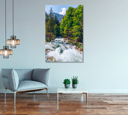 Savica Waterfall Slovenia Alps Beautiful Nature Canvas Print-Canvas Print-CetArt-1 panel-16x24 inches-CetArt