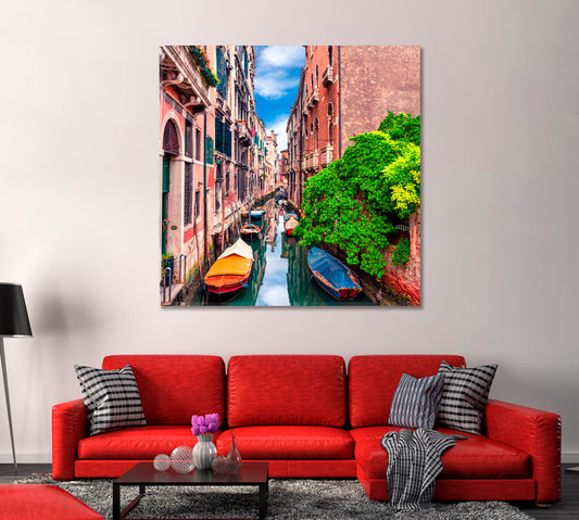 Colorful Houses in Burano Venice Italy Canvas Print-Canvas Print-CetArt-1 panel-12x12 inches-CetArt