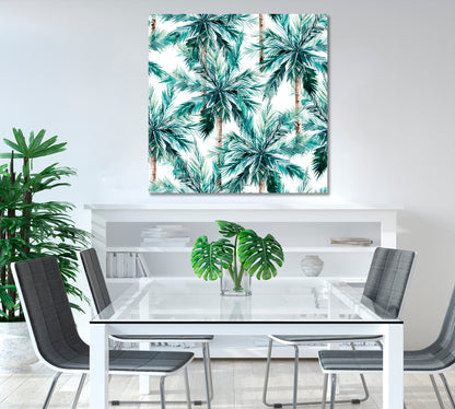 Watercolor Coconut Palms Canvas Print-Canvas Print-CetArt-1 panel-12x12 inches-CetArt