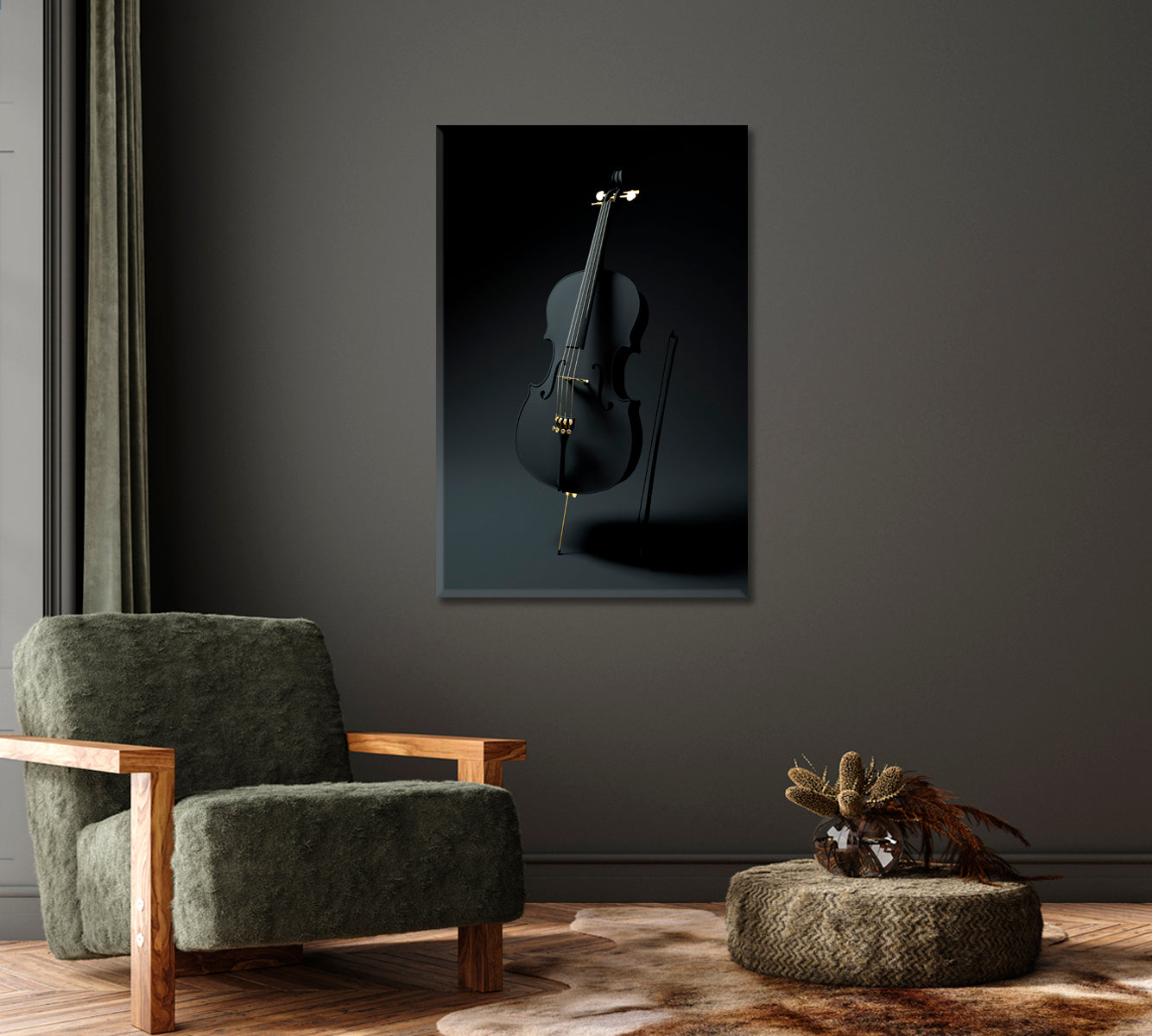 Black Violin Canvas Print-Canvas Print-CetArt-1 panel-16x24 inches-CetArt
