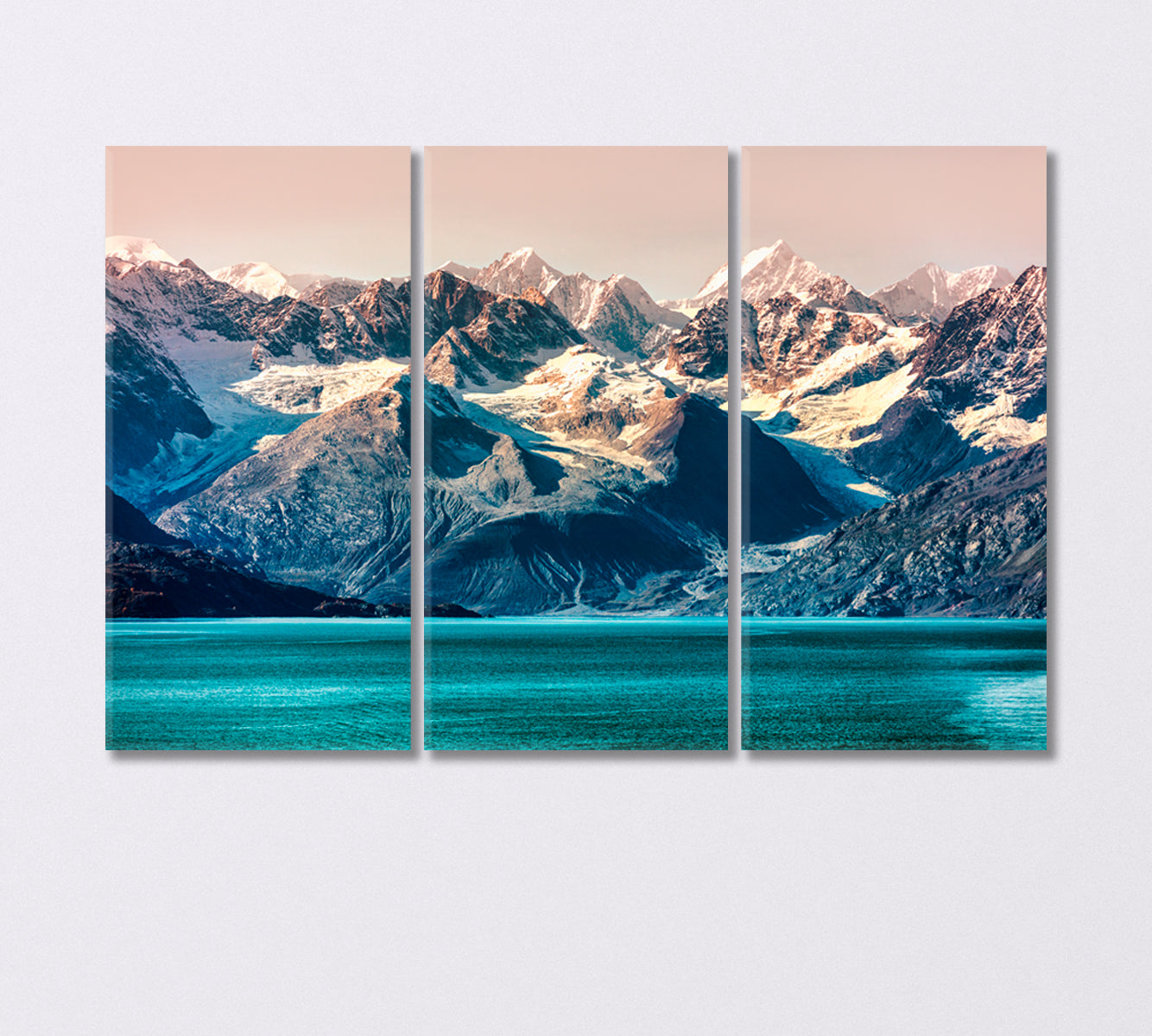 Snow Capped Mountains of Alaska Glacier Bay National Park Canvas Print-Canvas Print-CetArt-3 Panels-36x24 inches-CetArt