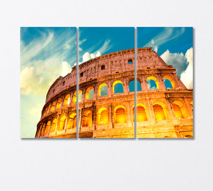 Cloudless Sky over Coliseum Rome Canvas Print-Canvas Print-CetArt-3 Panels-36x24 inches-CetArt