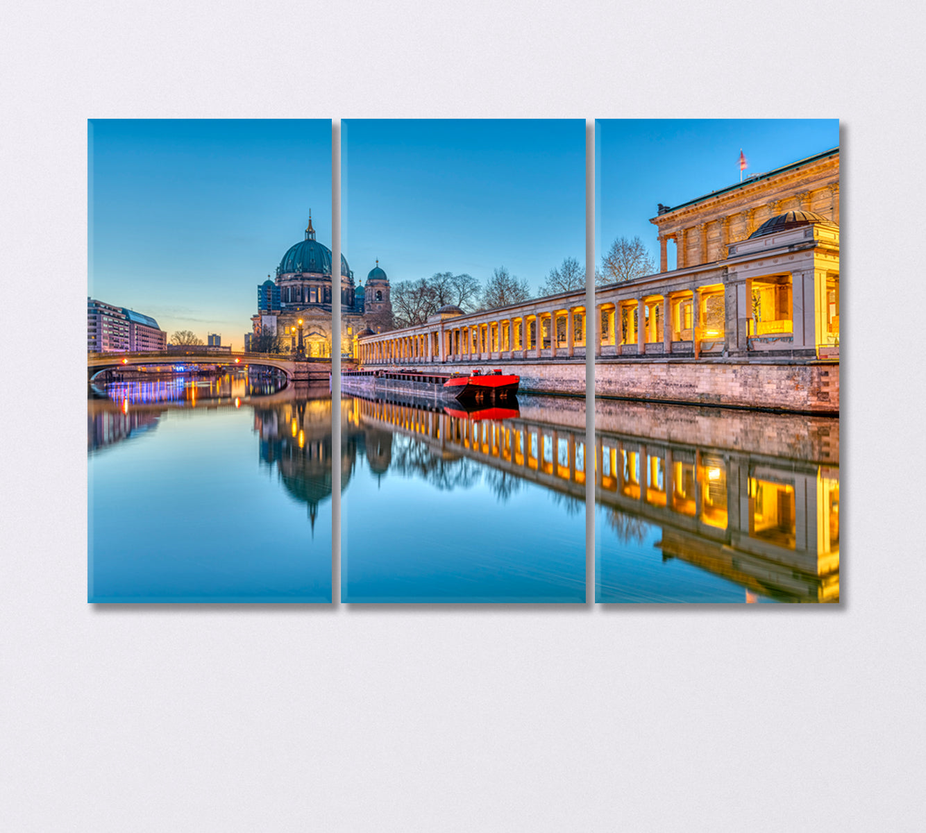 Berlin Cathedral on Museum Island and the Spree River Canvas Print-Canvas Print-CetArt-3 Panels-36x24 inches-CetArt