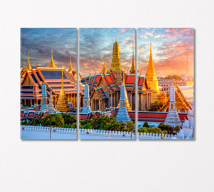Temple of the Emerald Buddha Bangkok Thailand Canvas Print-Canvas Print-CetArt-3 Panels-36x24 inches-CetArt