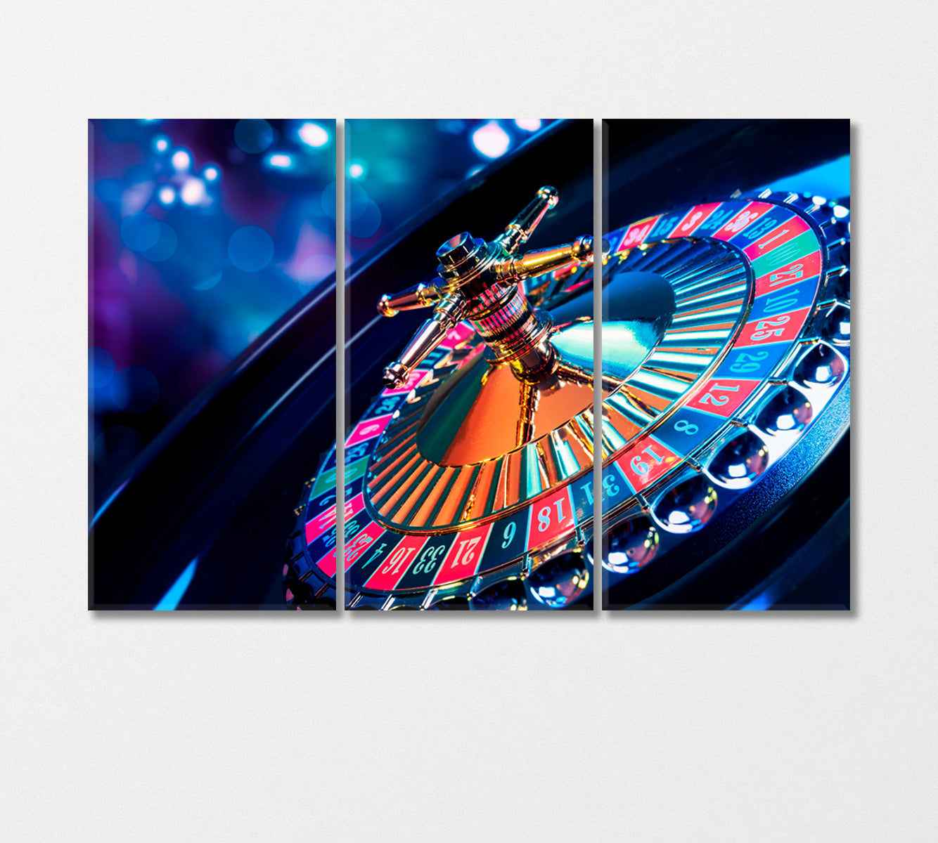 Spinning Сasino Roulette Canvas Print-Canvas Print-CetArt-3 Panels-36x24 inches-CetArt