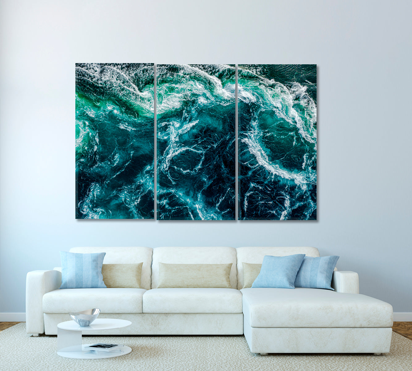 Stormy Sea Norway Canvas Print-Canvas Print-CetArt-3 Panels-36x24 inches-CetArt