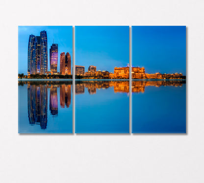 Abu Dhabi Skyline at Sunset UAE Canvas Print-Canvas Print-CetArt-3 Panels-36x24 inches-CetArt