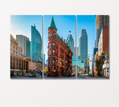 Historic Building Gooderham Toronto Canada Canvas Print-Canvas Print-CetArt-3 Panels-36x24 inches-CetArt