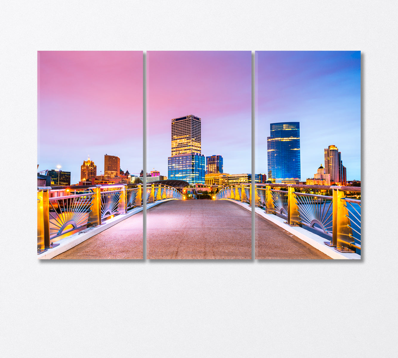Downtown Milwaukee Wisconsin USA Canvas Print-Canvas Print-CetArt-3 Panels-36x24 inches-CetArt