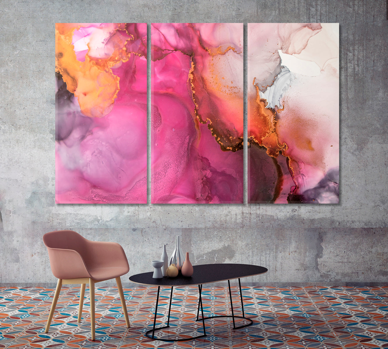Abstract Colorful Purple Marble Canvas Print-Canvas Print-CetArt-1 Panel-24x16 inches-CetArt
