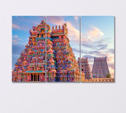 Sri Ranganathaswamy Temple Srirangam India Canvas Print-Canvas Print-CetArt-3 Panels-36x24 inches-CetArt