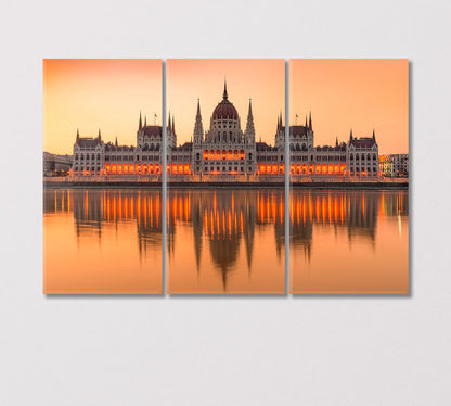 Hungarian Parliament in Budapest Canvas Print-Canvas Print-CetArt-3 Panels-36x24 inches-CetArt