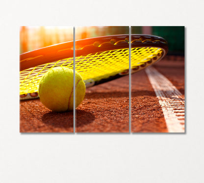 Tennis Ball and Racket Canvas Print-Canvas Print-CetArt-3 Panels-36x24 inches-CetArt