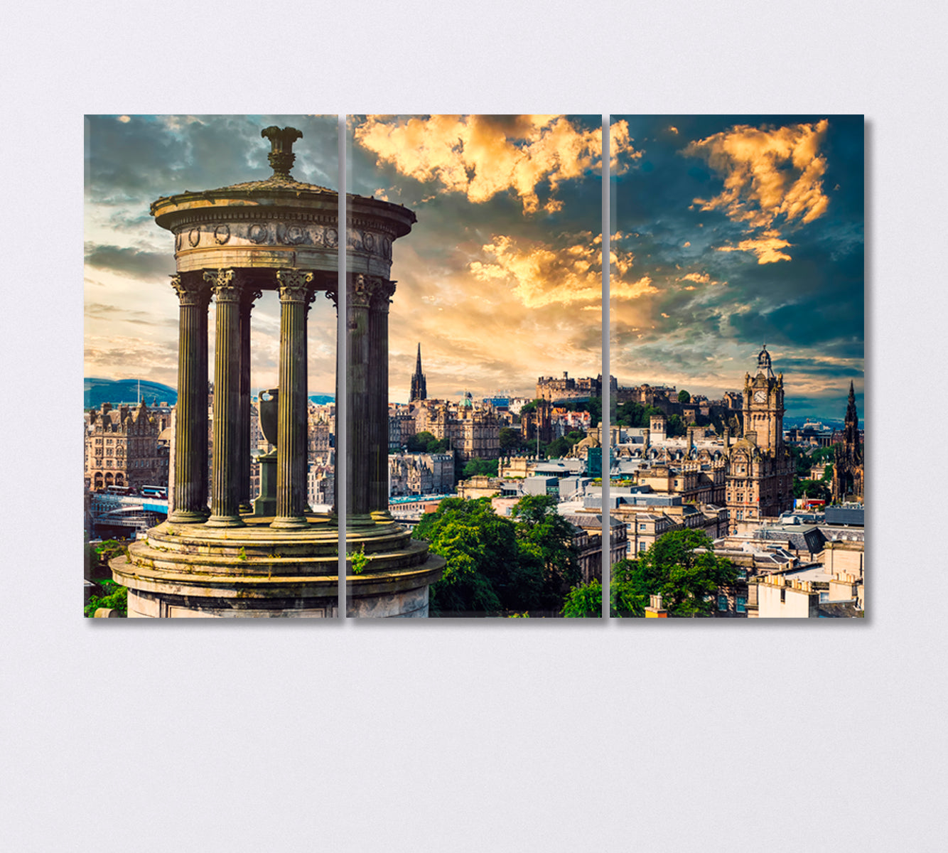 Dramatic Sky over Edinburgh Scotland Canvas Print-Canvas Print-CetArt-3 Panels-36x24 inches-CetArt