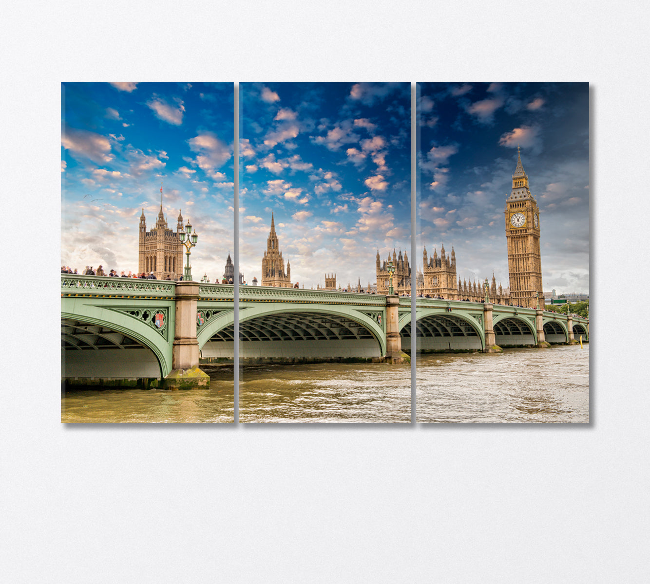 Westminster Bridge and Big Ben London Canvas Print-Canvas Print-CetArt-3 Panels-36x24 inches-CetArt
