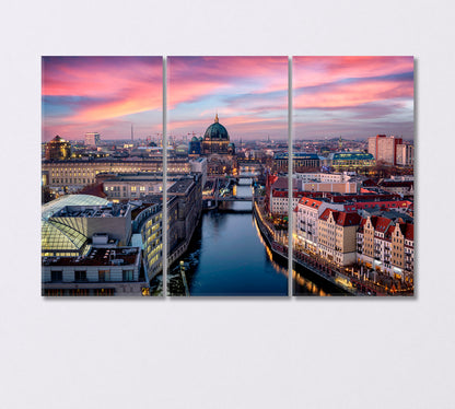 Famous Berlin Cathedral Canvas Print-Canvas Print-CetArt-3 Panels-36x24 inches-CetArt