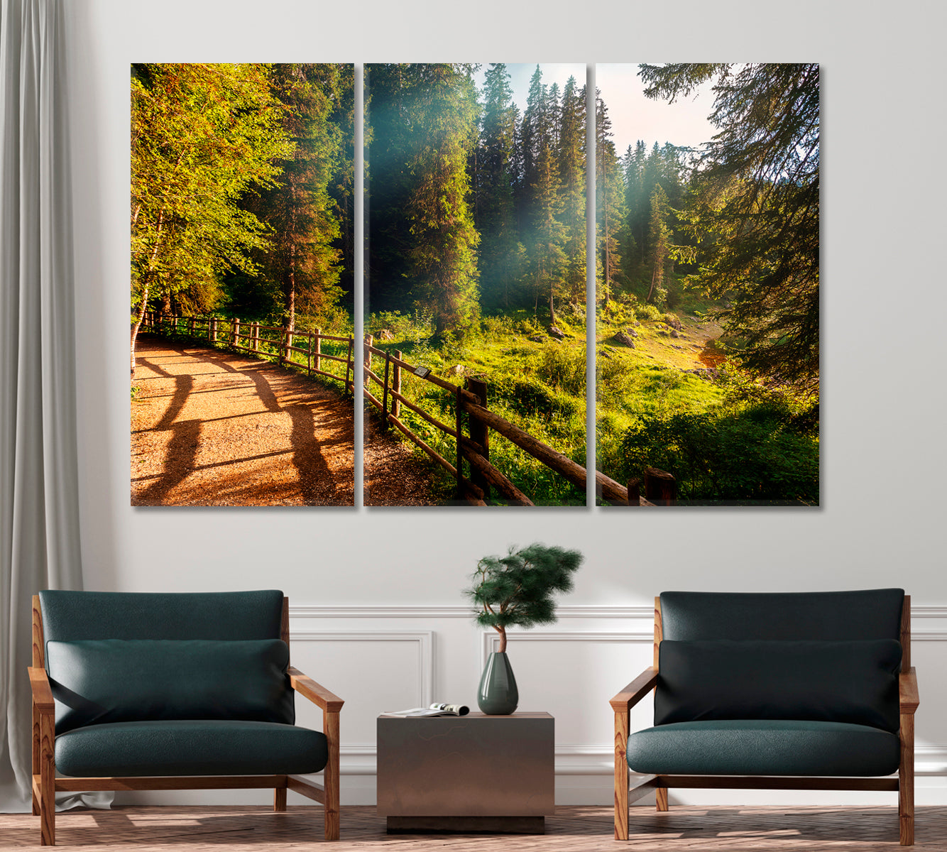 Picturesque Forest in Sunlight Canvas Print-Canvas Print-CetArt-1 Panel-24x16 inches-CetArt