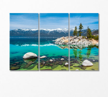 Sand Harbor Beach Lake Tahoe USA Canvas Print-Canvas Print-CetArt-3 Panels-36x24 inches-CetArt