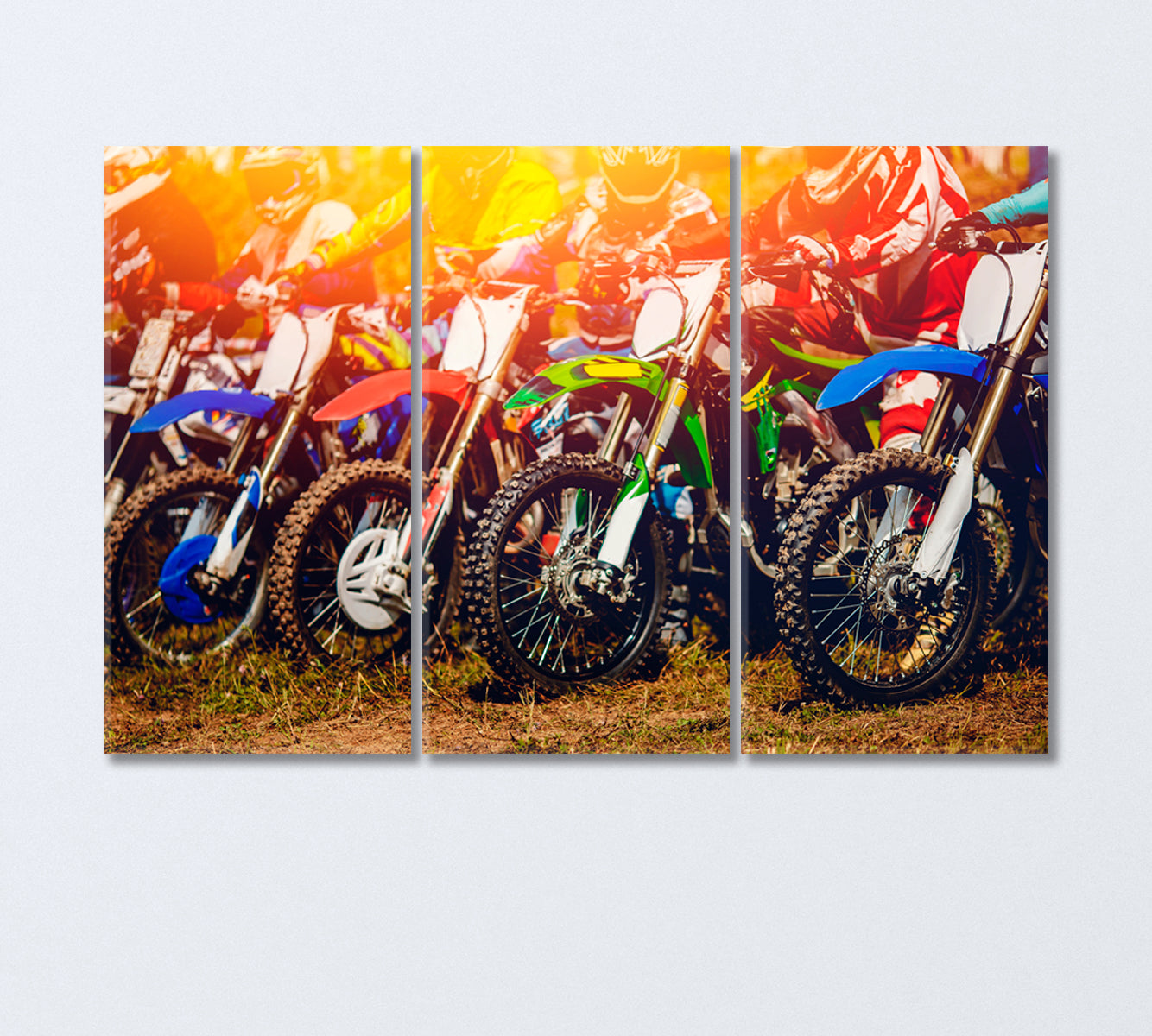 Racers on Motorcycle Rides Canvas Print-Canvas Print-CetArt-3 Panels-36x24 inches-CetArt