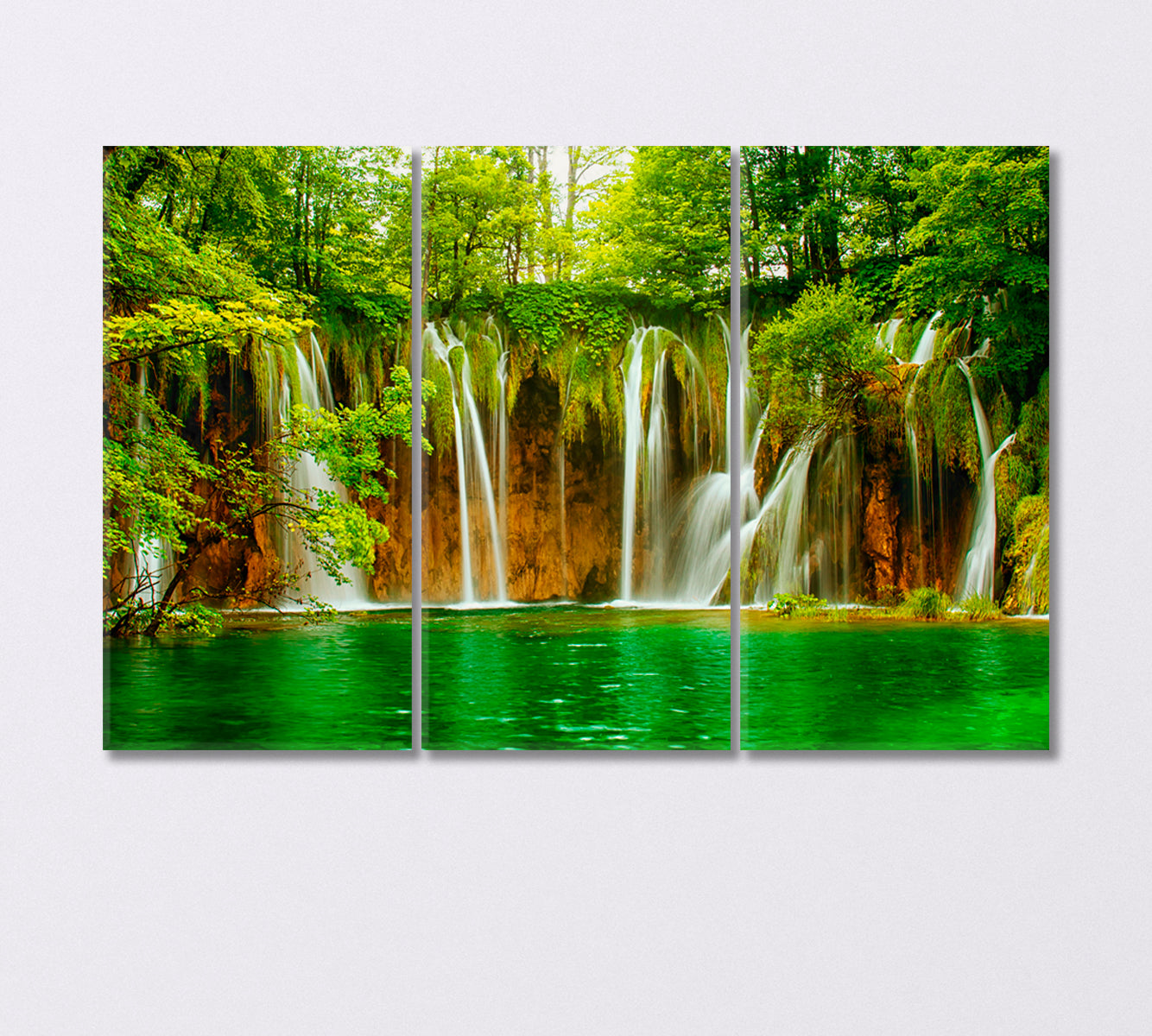 Waterfalls in Plitvice Lakes Park Croatia Canvas Print-Canvas Print-CetArt-3 Panels-36x24 inches-CetArt