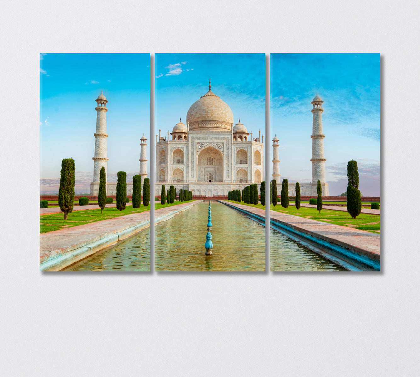 Taj Mahal Mosque India Canvas Print-Canvas Print-CetArt-3 Panels-36x24 inches-CetArt