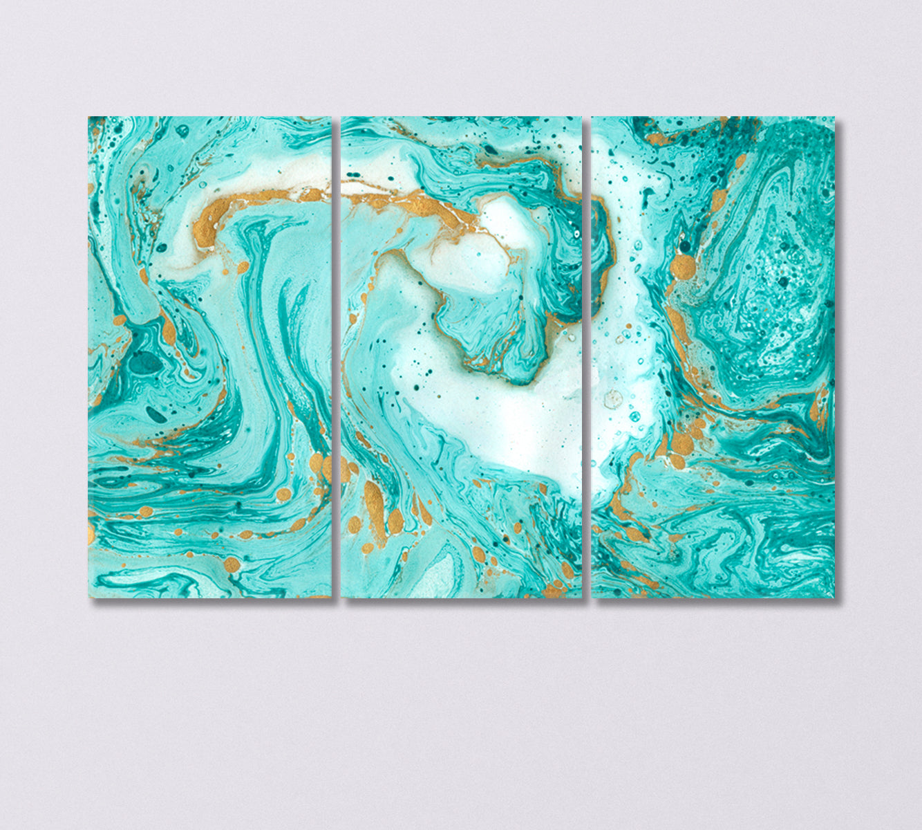 Creative Abstract Liquid Turquoise Pattern Canvas Print-Canvas Print-CetArt-3 Panels-36x24 inches-CetArt