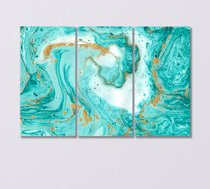 Creative Abstract Liquid Turquoise Pattern Canvas Print-Canvas Print-CetArt-3 Panels-36x24 inches-CetArt