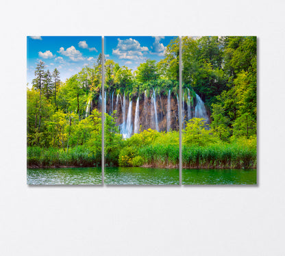 Waterfalls in Plitvice Lakes National Park Croatia Canvas Print-Canvas Print-CetArt-3 Panels-36x24 inches-CetArt