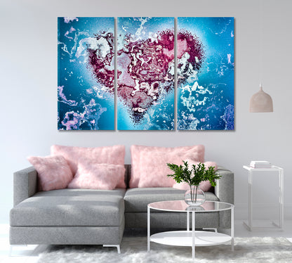 Abstract Purple Marble Heart Canvas Print-Canvas Print-CetArt-3 Panels-36x24 inches-CetArt