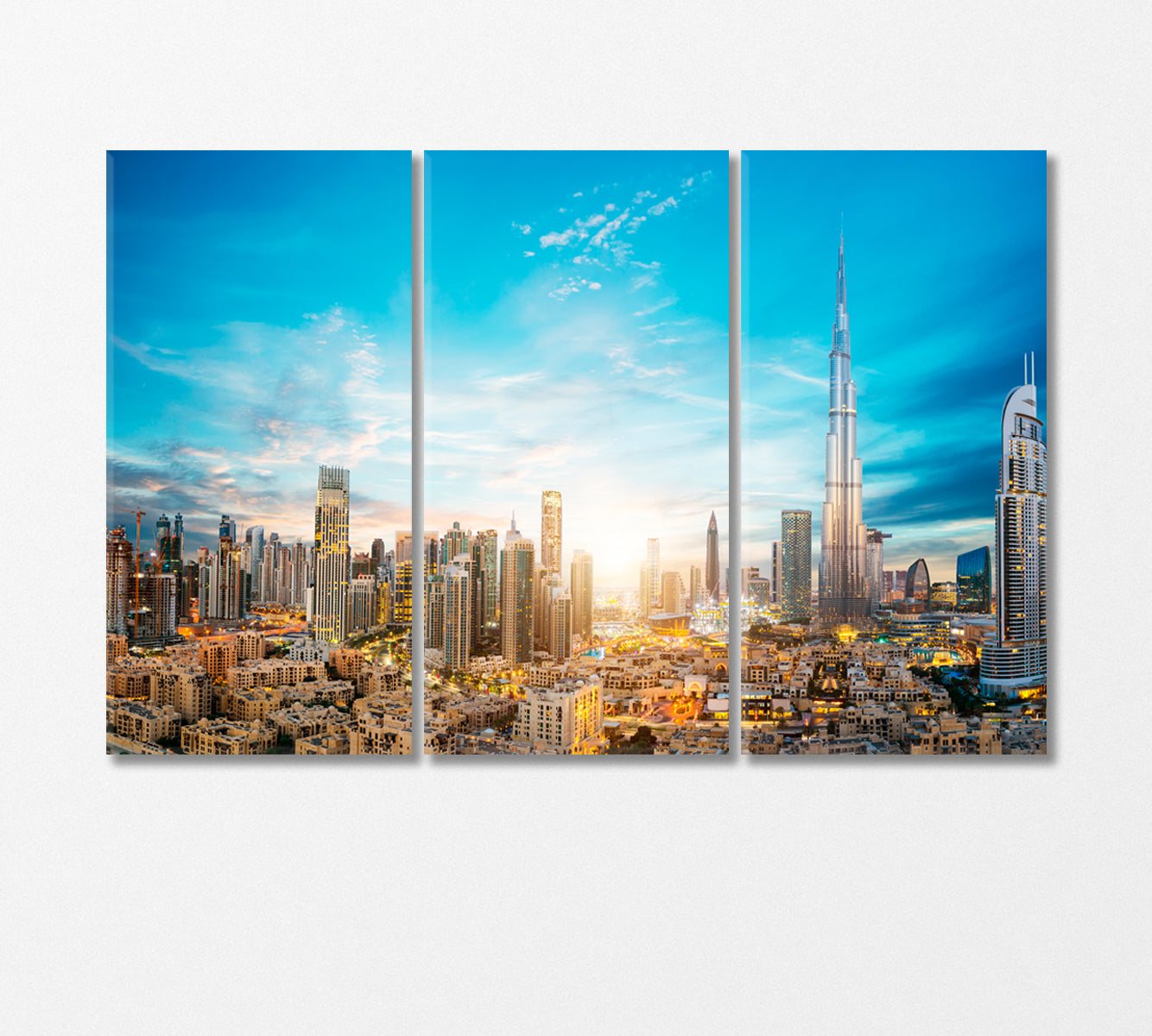 Futuristic Architecture Dubai United Arab Emirates Canvas Print-Canvas Print-CetArt-3 Panels-36x24 inches-CetArt