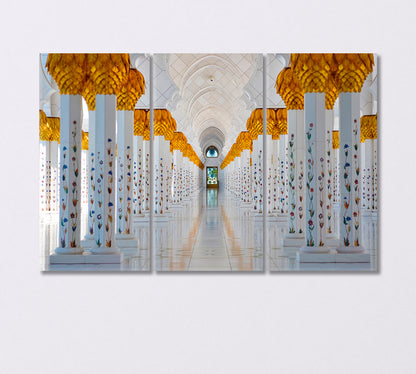 Sheikh Zayed Grand Mosque in Abu Dhabi UAE Canvas Print-Canvas Print-CetArt-3 Panels-36x24 inches-CetArt