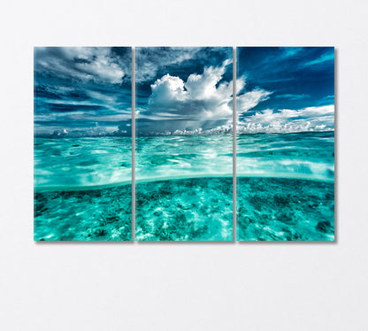 Seascape Coral Gardens under Clear Water Canvas Print-Canvas Print-CetArt-3 Panels-36x24 inches-CetArt